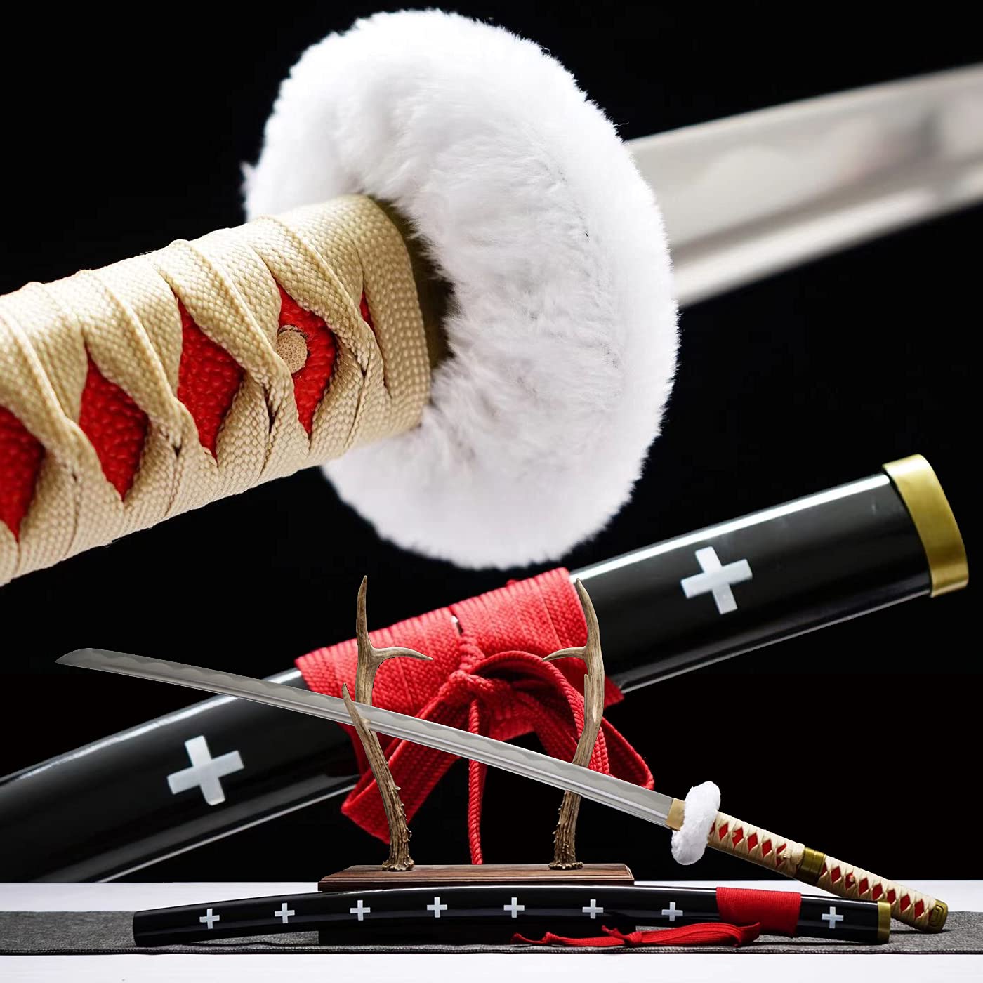 HERO SWORD Handmade One Piece Roronoa Zoro Katana - Japanese Anime Cosplay Samurai Sword with Purple Blade | Perfect Gift for Men & Women | Ideal for Cosplay, Collecting, and Home Decoration