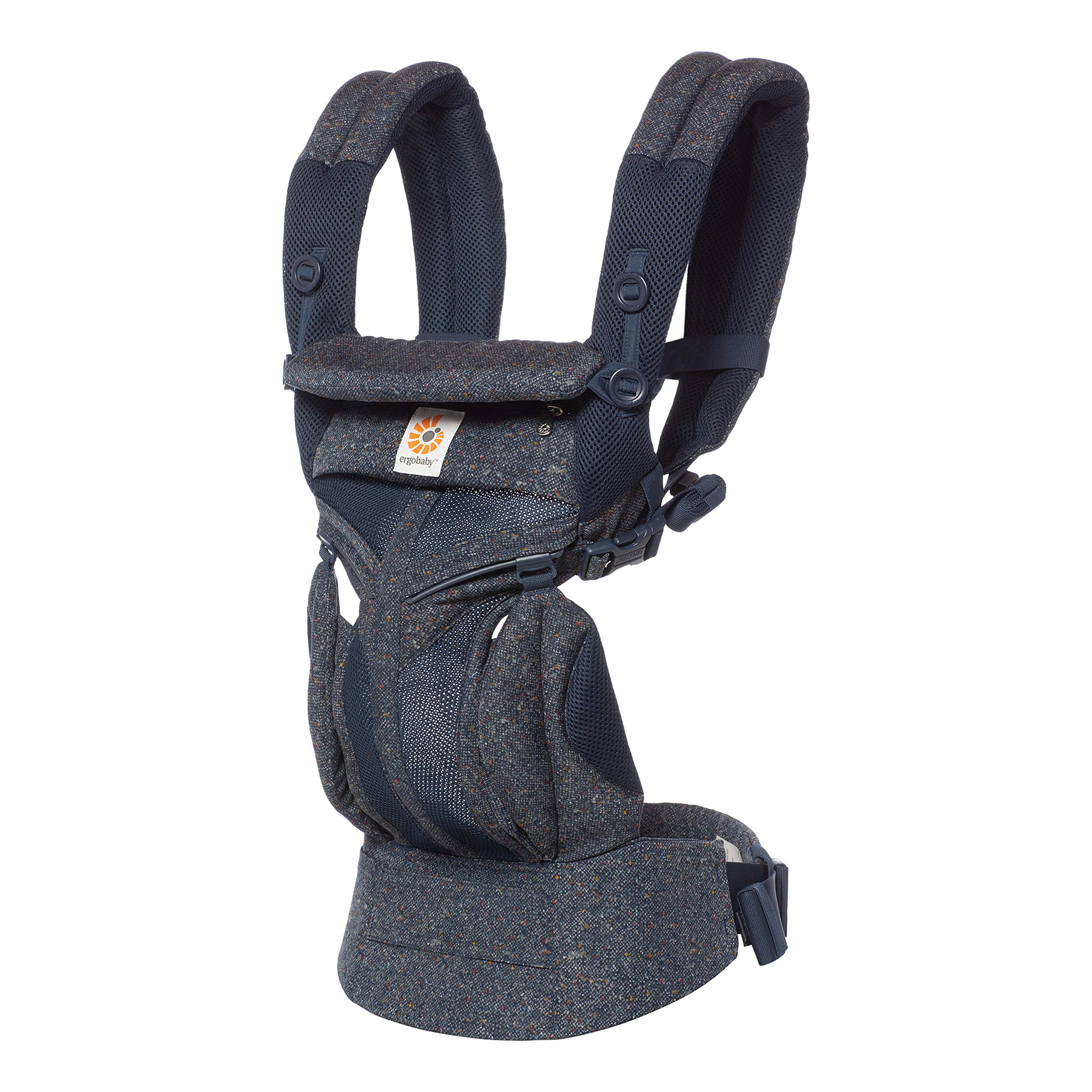 Ergobaby Omni 360 Cool Air Mesh Baby Carrier - Adjustable 4-Position Ergonomic Infant Carrier (Blue Tweed) for Hands-Free Parenting, Hiking & Travel