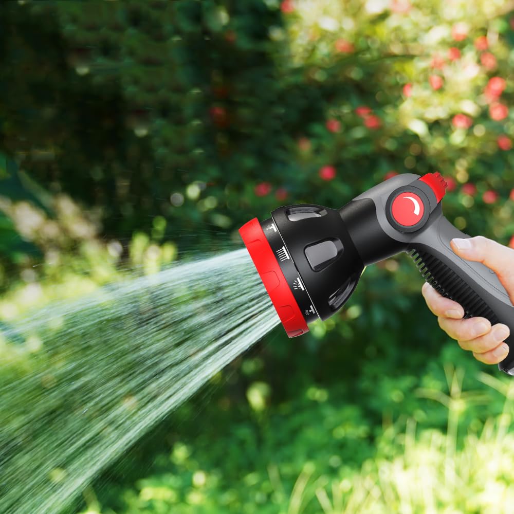Metal High Pressure Hose Nozzle - 10 Adjustable Patterns for Garden, Lawn & Car Washing