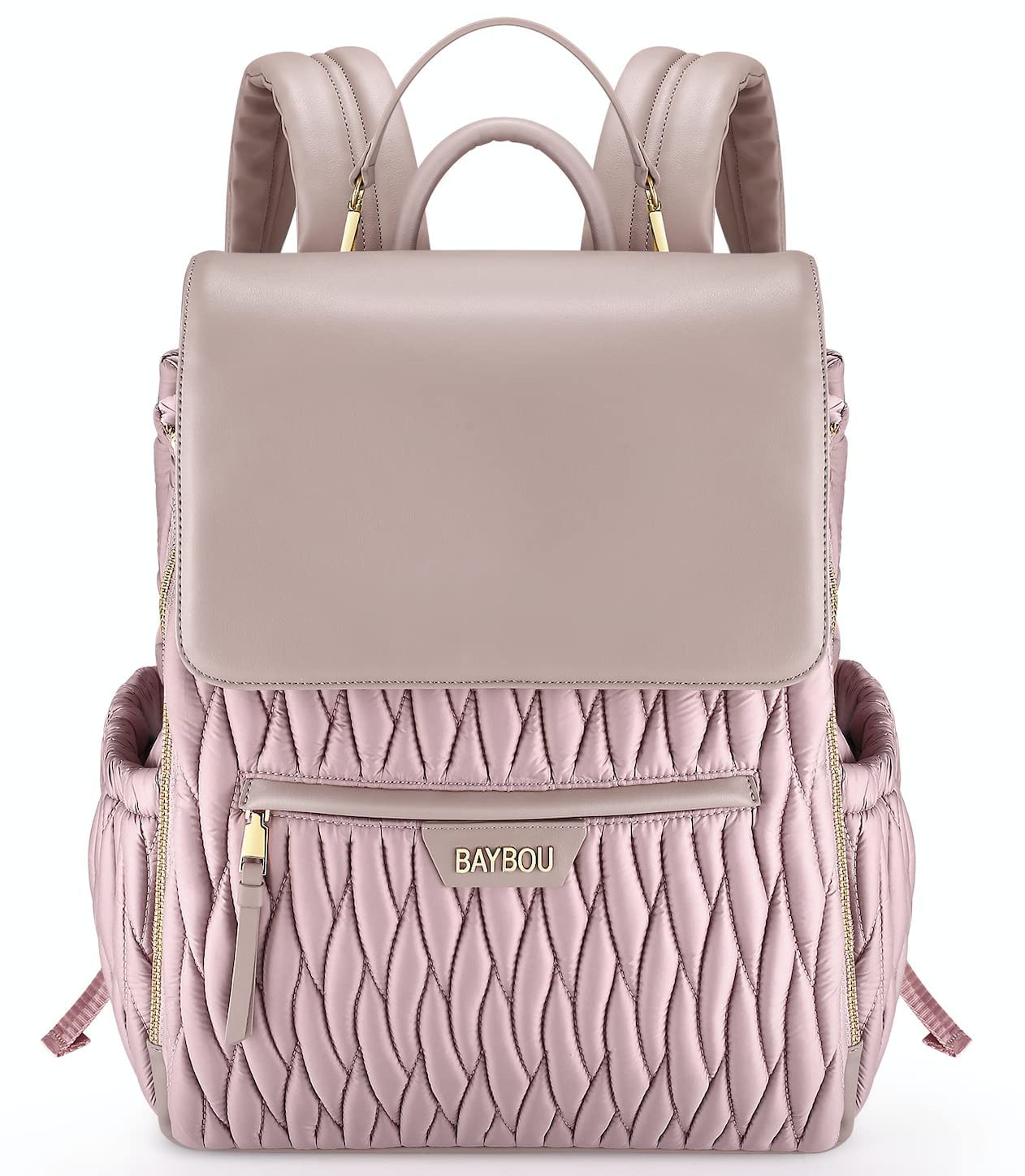 Large Waterproof Diaper Backpack with Changing Pad & Stroller Straps - Spacious Multifunctional Baby Travel Bag for Moms (Blush Pink) | Perfect for Daycare, Outings & Family Trips