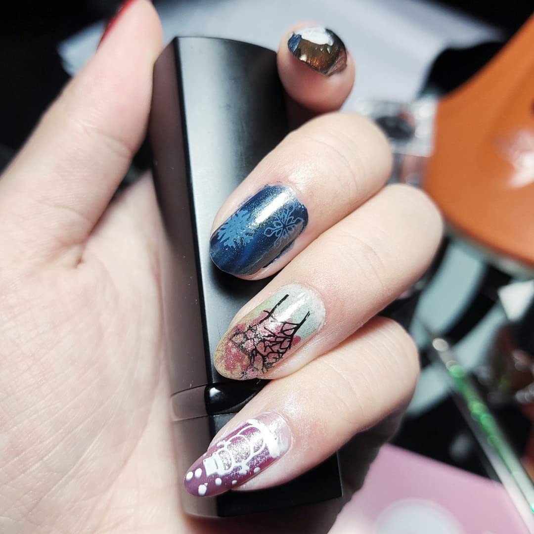 Cat & Easter Flower Nail Art Stamping Plates Set - 9 Unique Designs with Silicone Manicure Stamper & Scraper - DIY Nail Stencils for Women - Perfect for Home Manicures, Parties & Gift Giving