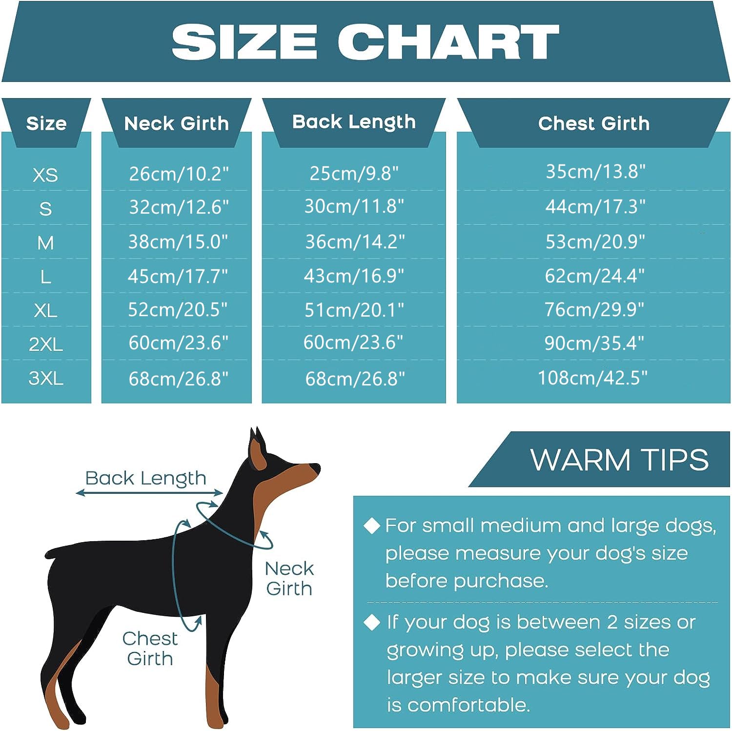 IDOMIK Waterproof Fleece-Lined Dog Coat with Harness - Warm Winter Snowsuit for Small, Medium & Large Dogs - High Collar Cold Weather Jacket in Turquoise XS - Perfect for Snowy Walks & Outdoor Adventures