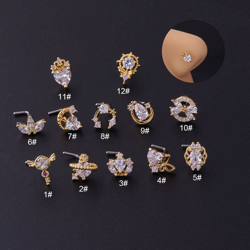 20G Surgical Steel Nose Stud Heart Nostril Ring - Hypoallergenic Body Jewelry for Sensitive Skin | Perfect for Everyday Wear, Parties & Special Occasions