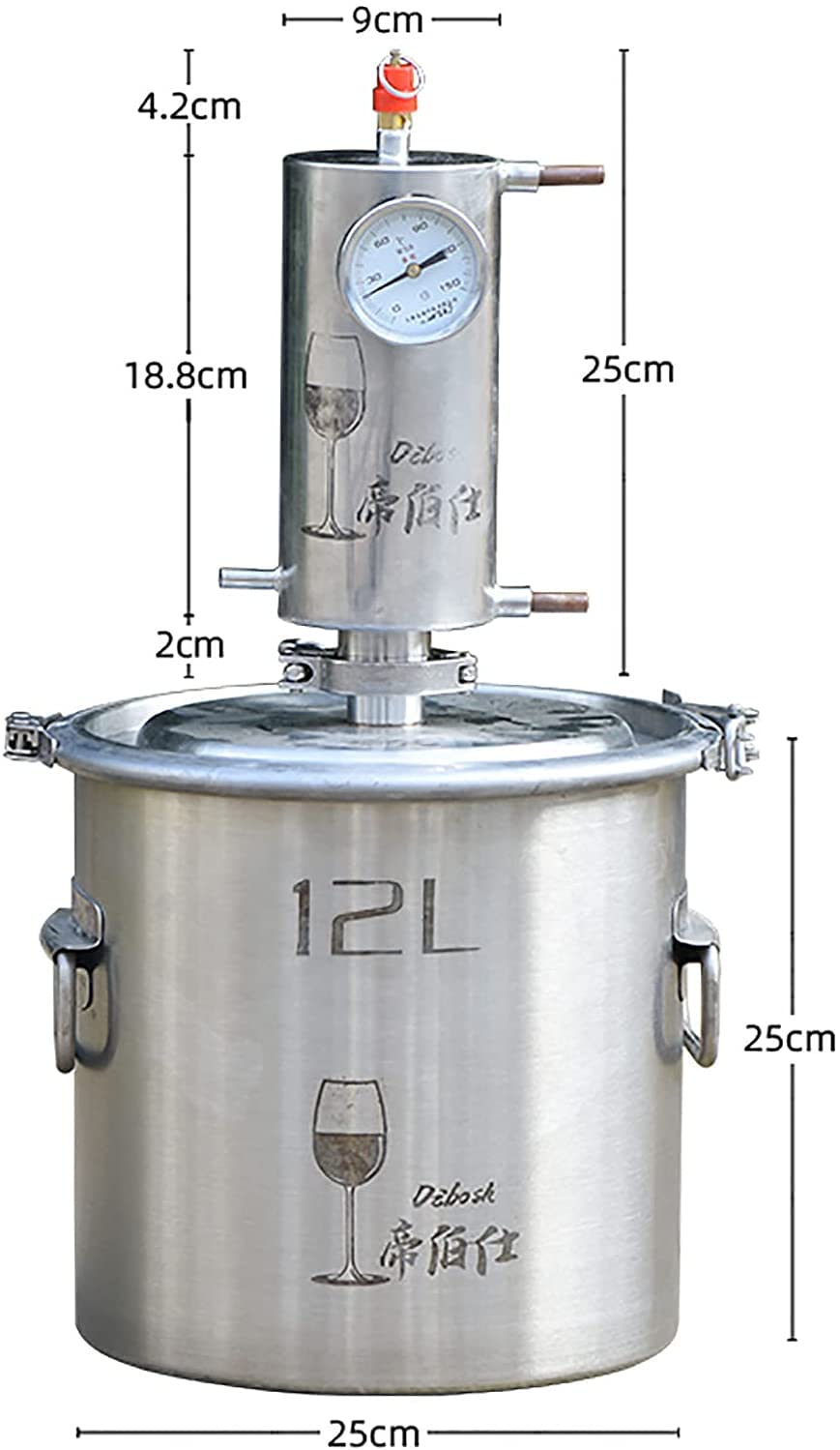 Premium 304 Stainless Steel Single-Tower Copper Brewer - 12L Small Home Brewing Kit for Coffee & Tea | Food Grade Safe | Perfect for Kitchen, Office & Outdoor Use