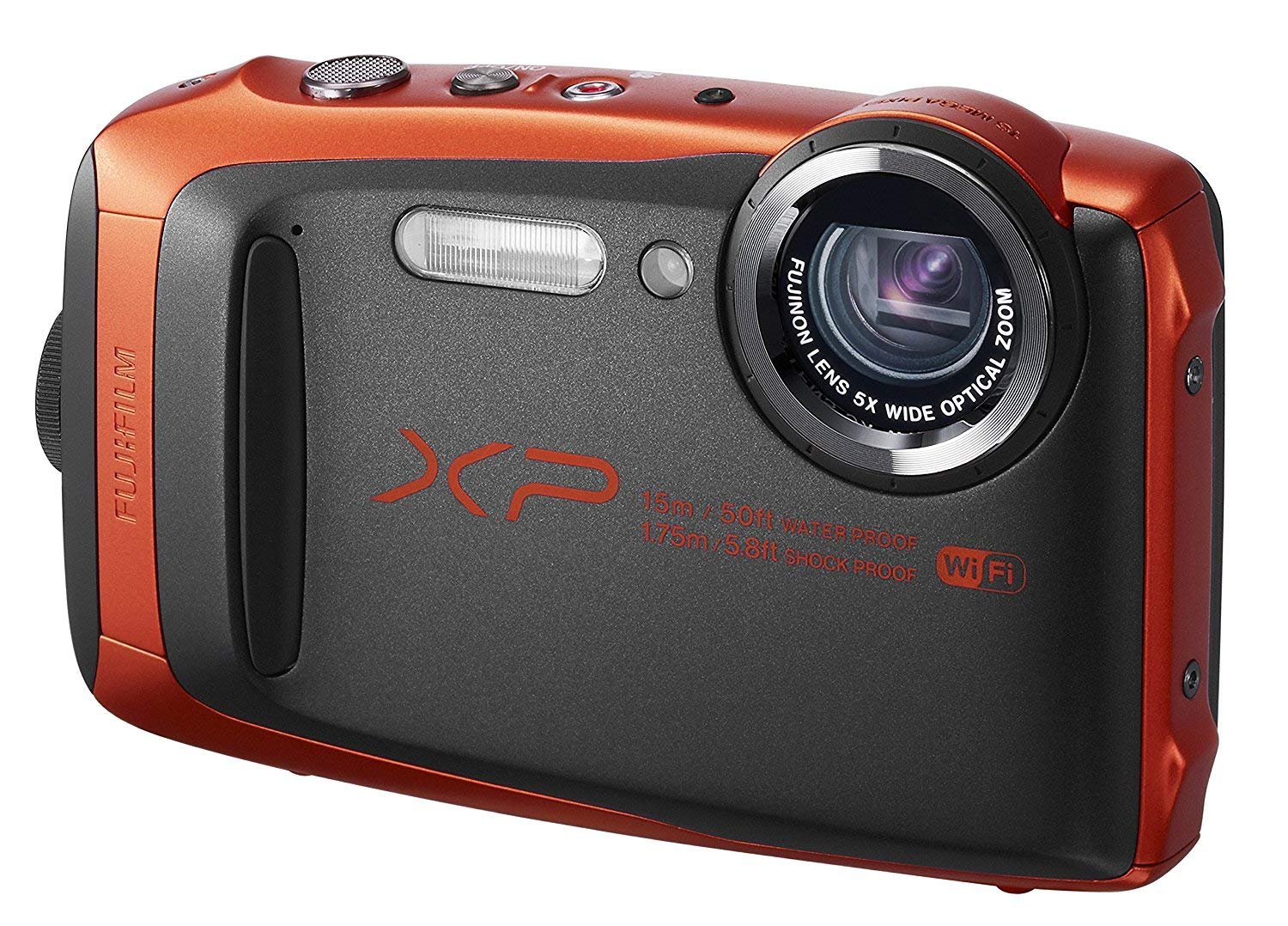 Fujifilm FinePix XP90 Waterproof Digital Camera 16.4MP 5x Zoom - Renewed (Orange) | Perfect for Outdoor Adventures, Snorkeling & Travel Photography