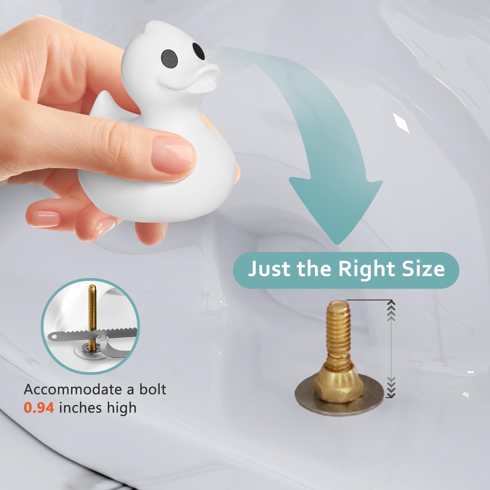 Glow in The Dark Toilet Bolt Covers - 2PCs Luminous Blue PLA Duck Floor Bolt Caps, Rust Proof Bathroom Decor Accessories | Perfect for Nighttime Bathroom Safety & Cute Home Decor