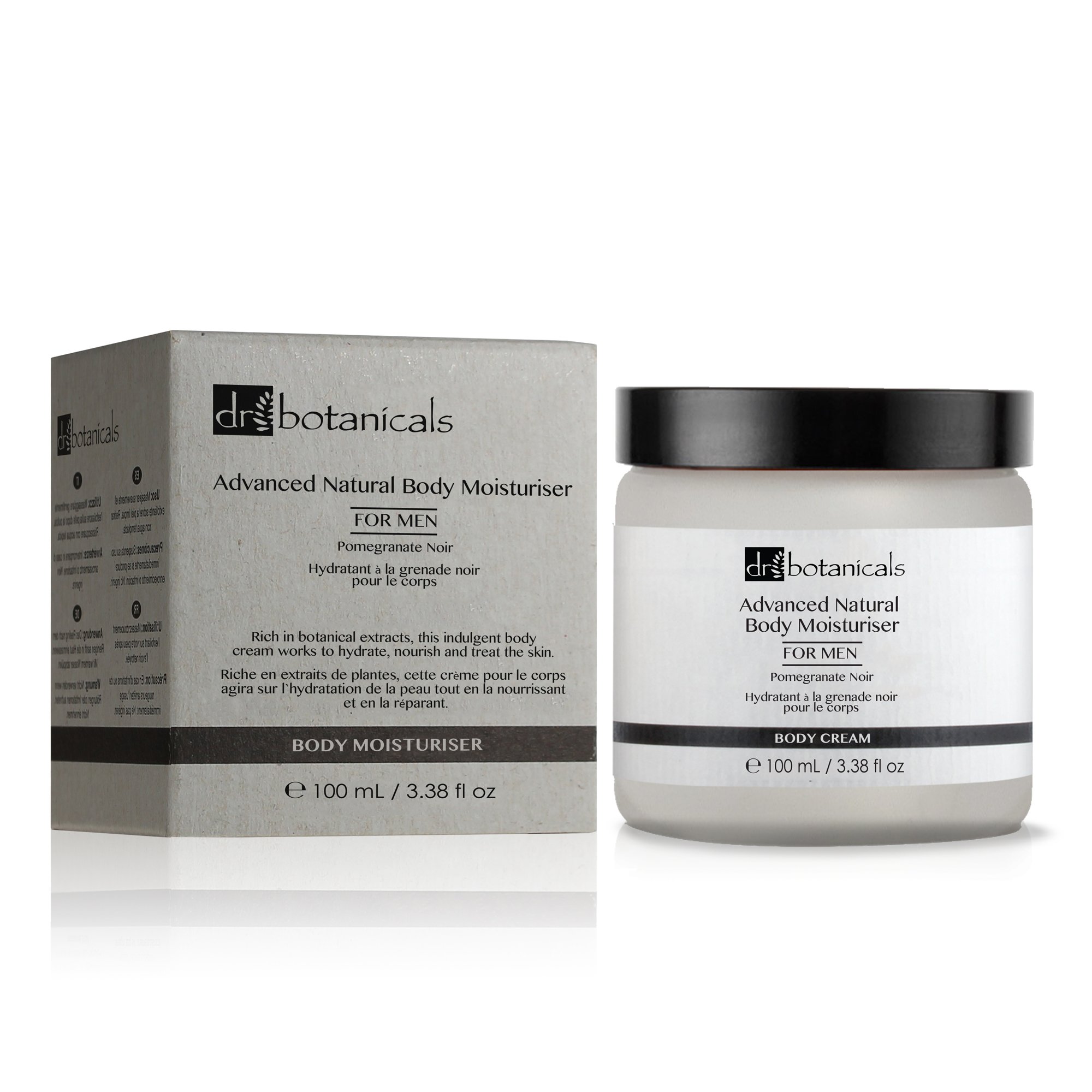 Dr. Botanicals Pomegranate Noir Advanced Natural Body Moisturizer for Men - Hydrating & Nourishing Skincare for Dry Skin - Perfect for Daily Use & Post-Shave Care