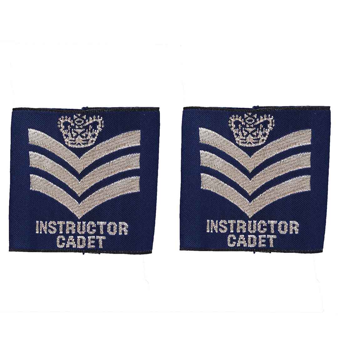 12 Pairs Air Cadet Instructor Flight Sergeant (Sgt) Slider Epaulettes with Royal Air Force Badge - Military Uniform Accessories for RAF Cadets & Officers