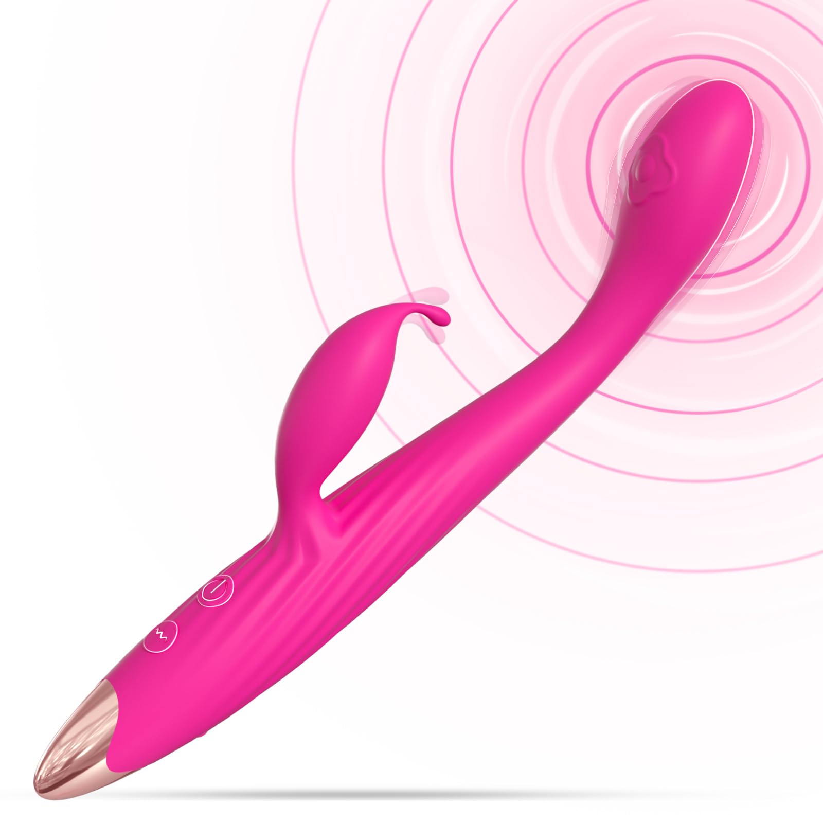 Best G Spot Vibrator with Clitoral Stimulator - Small Rose Rabbit Sex Toy for Women & Couples - Slim G Spot Dildo Wand for Beginners - Perfect for Her Pleasure, Solo Play & Intimate Couples Moments
