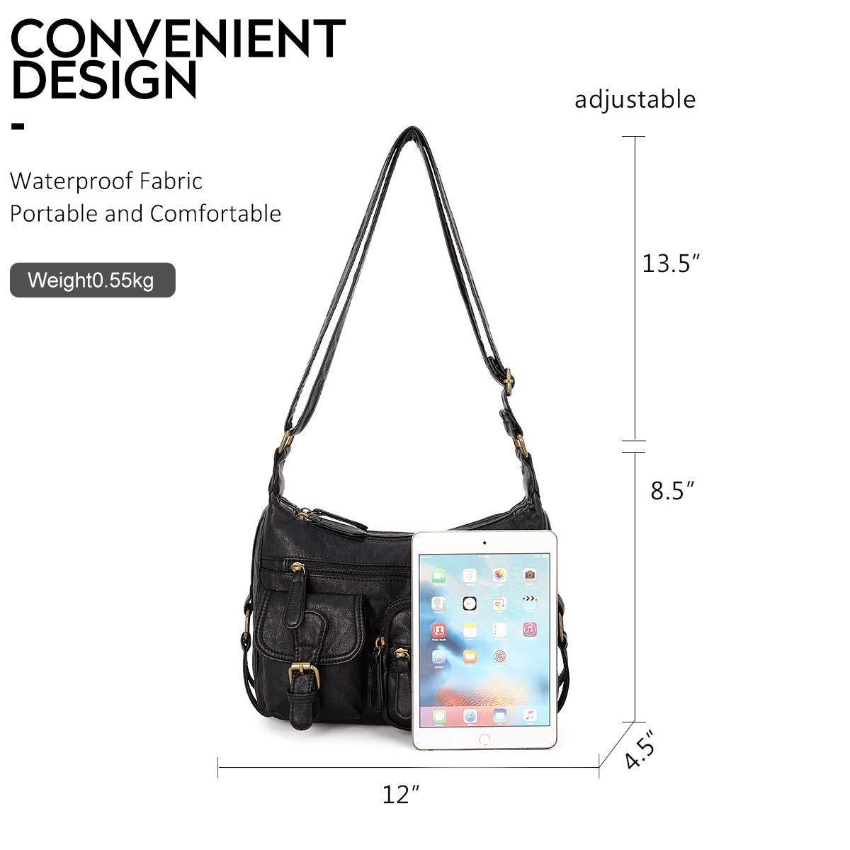 Angel Barcelo Crossbody Shoulder Bag - Women's PU Leather Purse for Daily Use & Travel