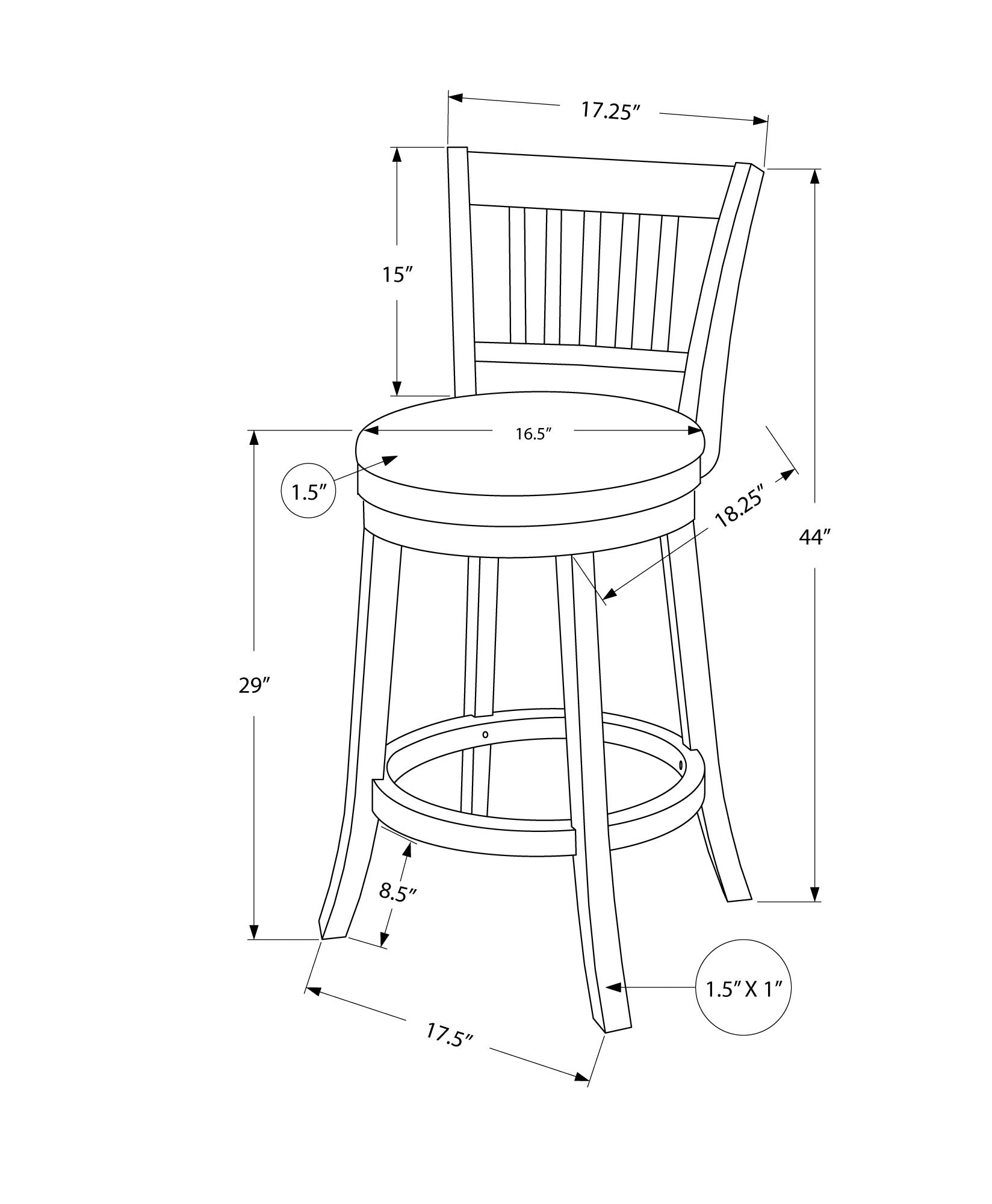 2-Pack Espresso Swivel Bar Stools 44