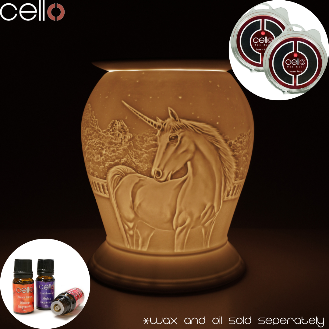 Electric Wax Warmer with Porcelain Barrel - Unicorn Design for Home Aromatherapy & Relaxation | Perfect for Bedroom, Bathroom, and Office Use