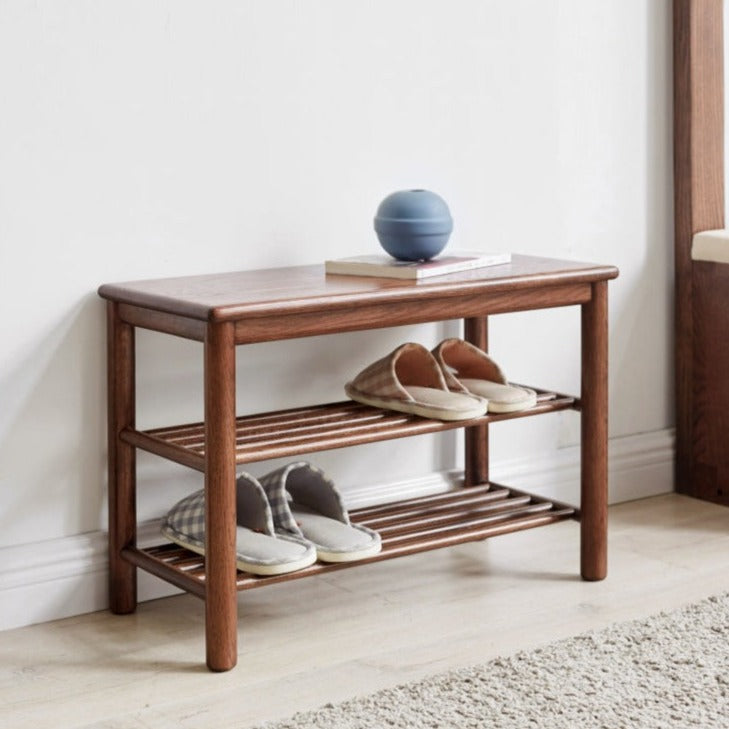 Solid Oak Wood Shoe Storage Bench with Seat | Entryway Organizer for Shoes, Boots & Accessories | Perfect for Hallway, Mudroom & Bedroom Storage