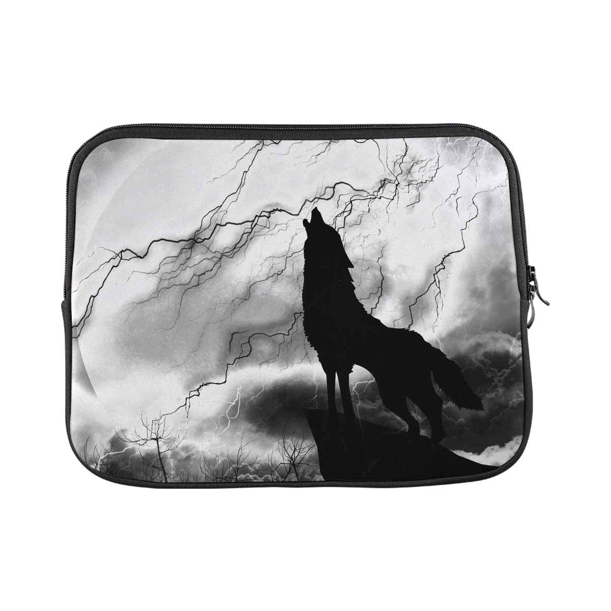 INTERESTPRINT 15.4-15.6 Inch Laptop Neoprene Sleeve with Wolf Design - Durable Notebook Computer Protector for School, Office, and Travel