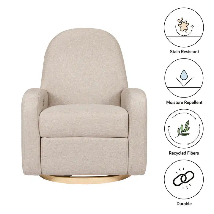 Babyletto Nami Electronic Glider Recliner Chair - Eco-Friendly Beach Weave Performance Fabric for Nursery, Baby Room & Breastfeeding Comfort