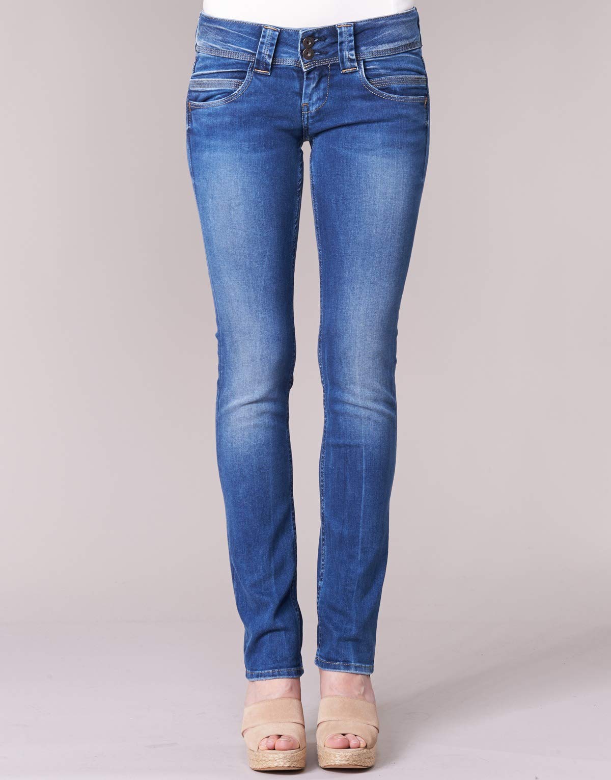 Pepe Jeans Venus Women's Straight Jeans - Blue Denim Pants Size US 33/34 (EU 42/44) - Comfortable & Stylish for Casual Wear, Office & Night Out