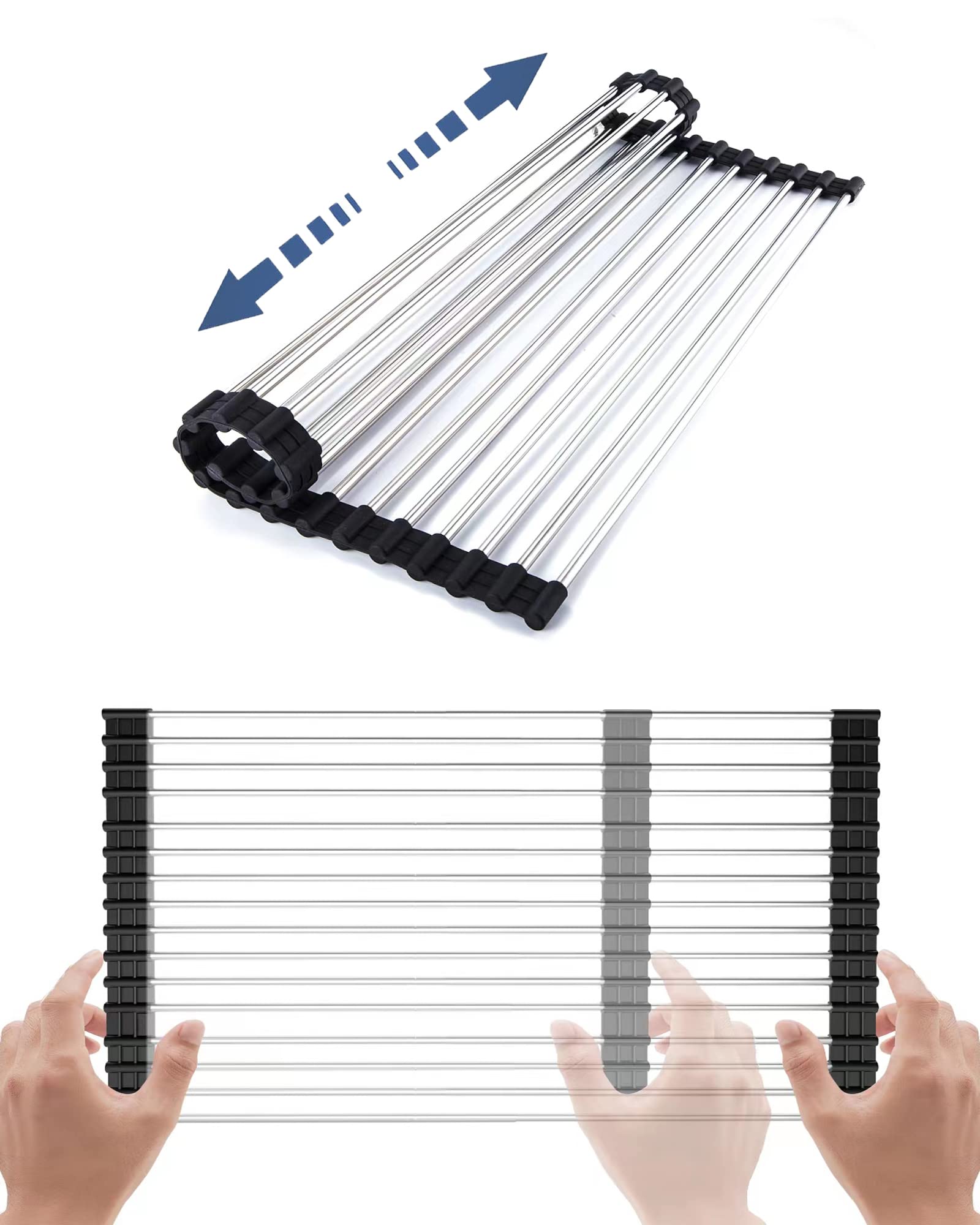 Expandable Roll Up Dish Drying Rack (11