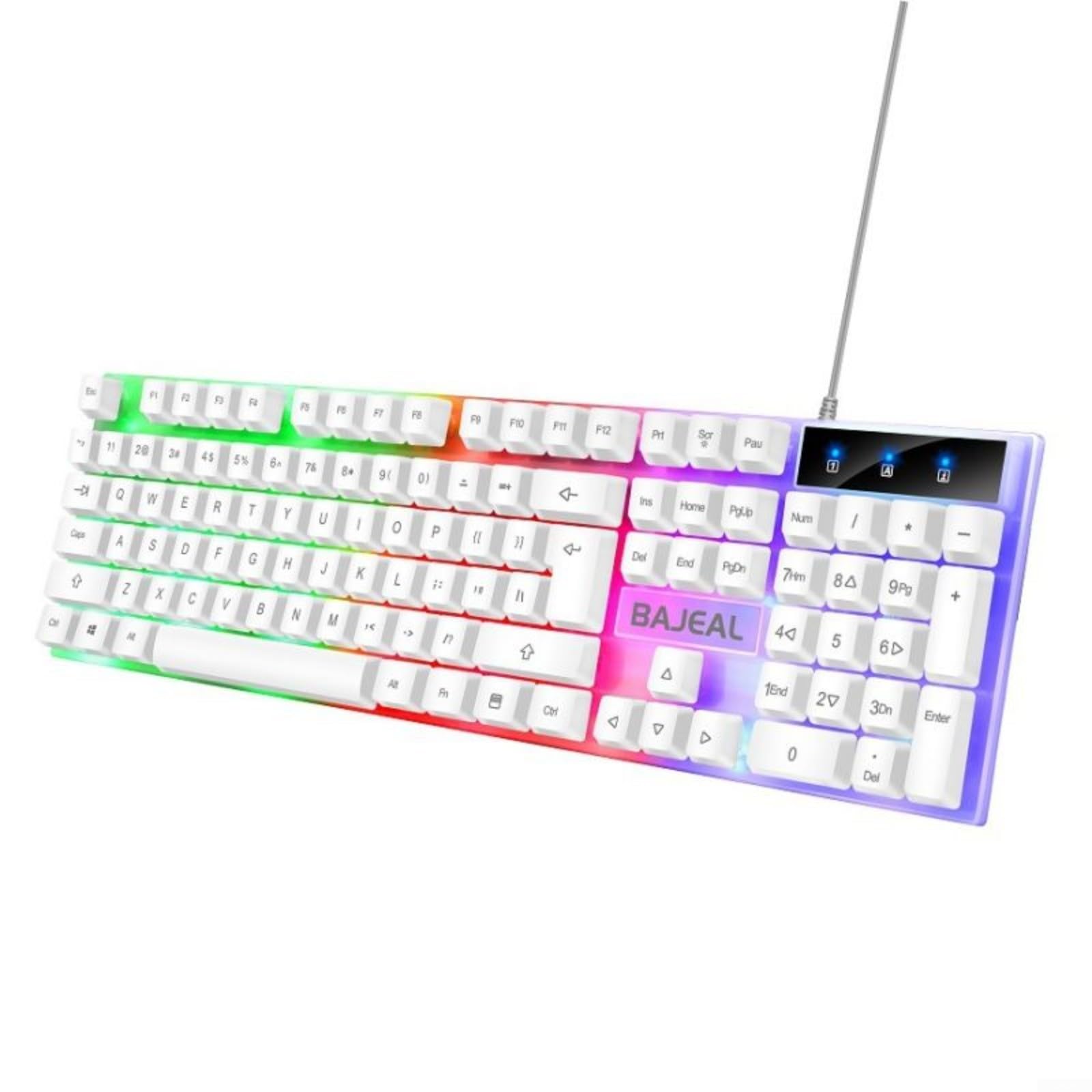 BlissfulAbode Wired Mechanical Gaming Keyboard with 7-Color RGB Backlighting - 104 Key Anti-Ghosting Keyboard for PC Gamers (Black) | Perfect for FPS, MMO & Esports Gaming