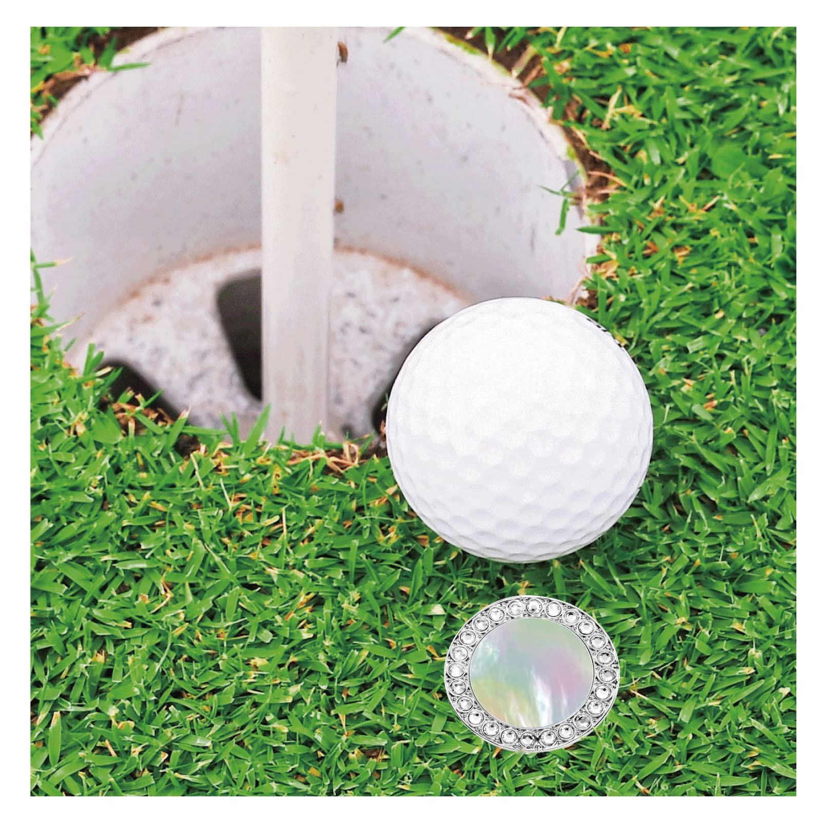Pearl Crystal Golf Ball Marker Hat Clip - Premium Golf Accessories & Gifts for Women | Perfect for Golf Tournaments, Practice & On-Course Play