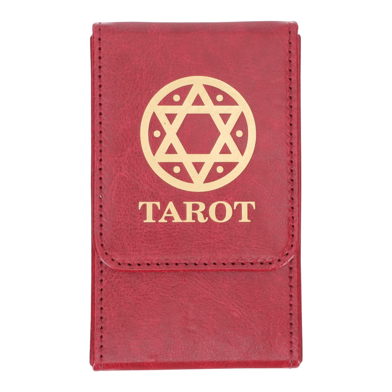 Premium PU Leather Tarot Card Case - Universal Tarot Deck Storage Box with Organizer, Dark Red | Perfect for Tarot Reading, Poker Games & Card Collectors (Waterproof & Durable)