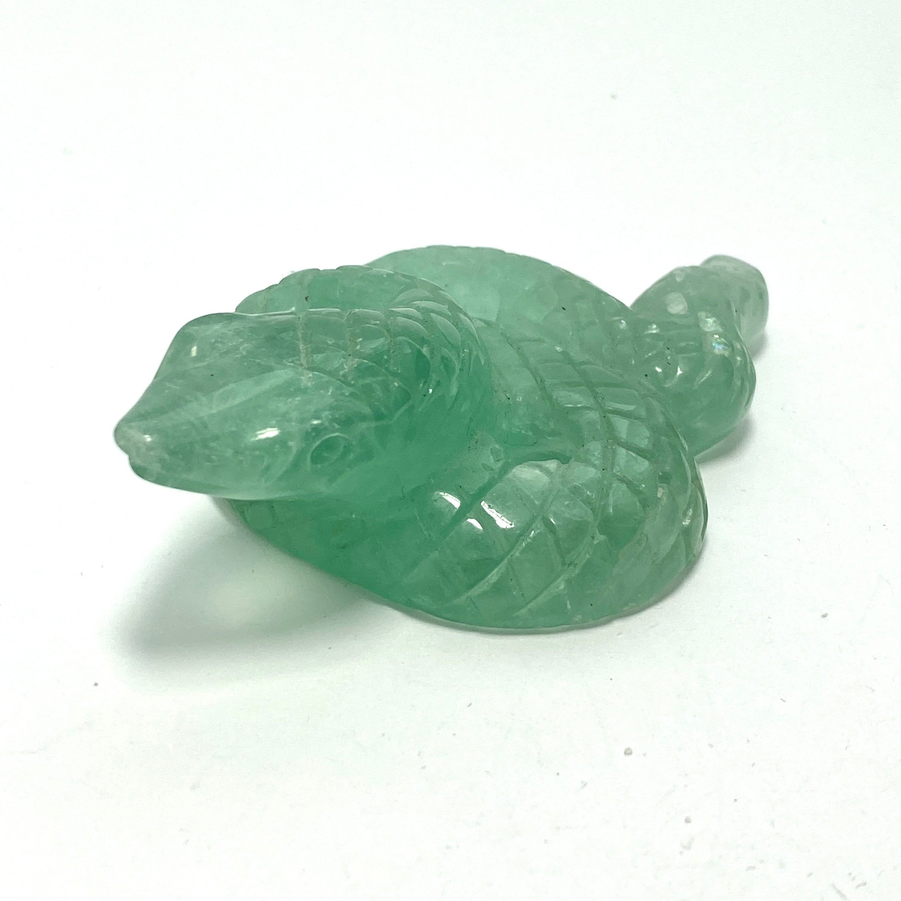 Natural Green Fluorite Crystal Snake Sculpture - Handcrafted Spiritual Decor, Feng Shui Gift & Meditation Aid | Perfect for Home Office Decor, Yoga Spaces & Energy Healing