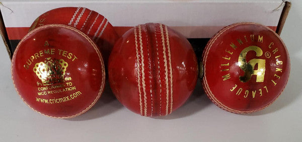 CA Supreme Test Cricket Ball Red - Senior Size (Pack of 1) | Professional Cricket Match & Training Equipment for Adults