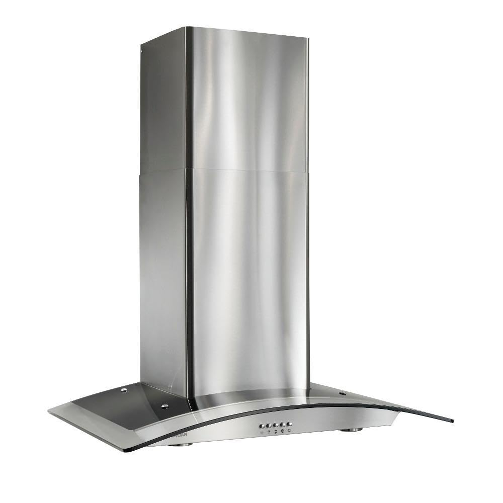 Stainless Steel Arched Glass Wall Mount Range Hood B5636SS - Modern Kitchen Ventilation for Gas & Electric Stoves