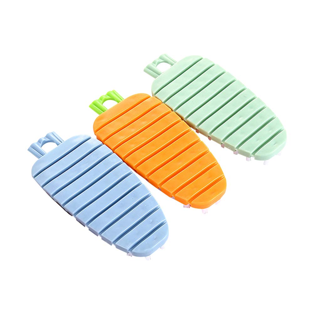 3Pcs Cute Radish-Shaped Fruit & Vegetable Cleaning Brushes - Multi-Purpose Potato Scrubber, Carrot Cleaner - Kitchen Gadgets for Washing Produce, Perfect for Potatoes, Carrots & Root Vegetables