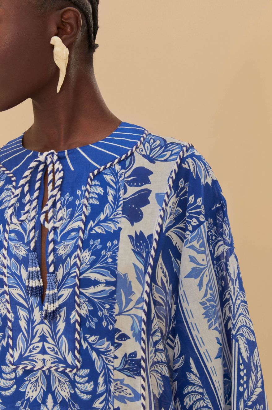 Farm Rio Delicate Tapestry Cover Up - Boho Beach Kimono for Women, Lightweight Summer Shawl & Swimwear Wrap - Perfect for Poolside, Vacation & Music Festivals
