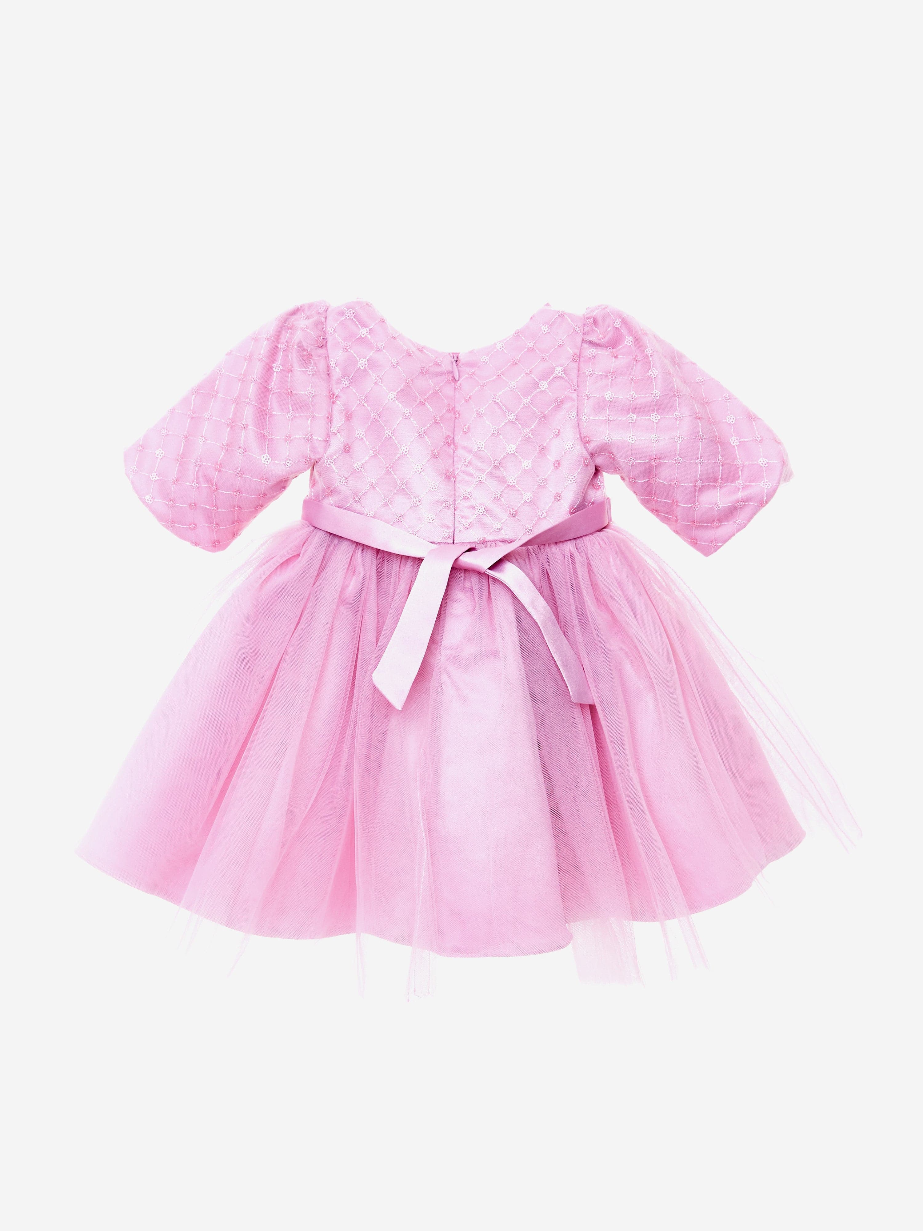 Royal Rose Baby Girls Dress in Pink - Elegant Princess Party Gown for Birthday, Photo Shoots & Special Occasions