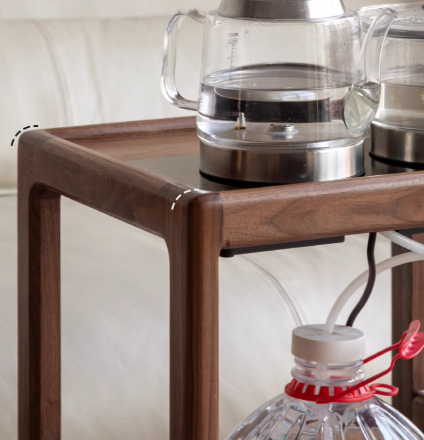 Premium Black Walnut Solid Wood Removable Side Table - Rustic End Table with Sturdy Metal Legs for Living Room, Bedroom, or Outdoor Patio Use