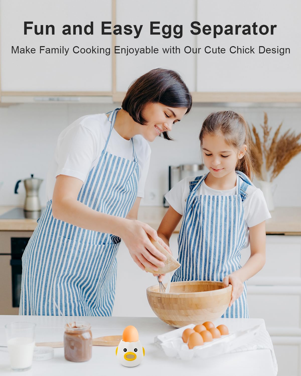 Creasol Ceramic Egg Separator - Adorable Chick Design for Easy Egg Yolk & White Separation | Dishwasher Safe Baking & Cooking Tool | Perfect for Baking Cakes, Making Omelets & Meal Prep | Yellow Kitchen Gadget