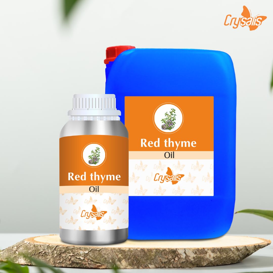 100% Pure & Natural Organic Thyme Essential Oil (Thymus Serpyllum) - Undiluted for Aromatherapy, Skin Care, Hair Growth & Massage | Large 2000ml Bottle | Perfect for Diffusers, DIY Beauty Products & Relaxation Therapy