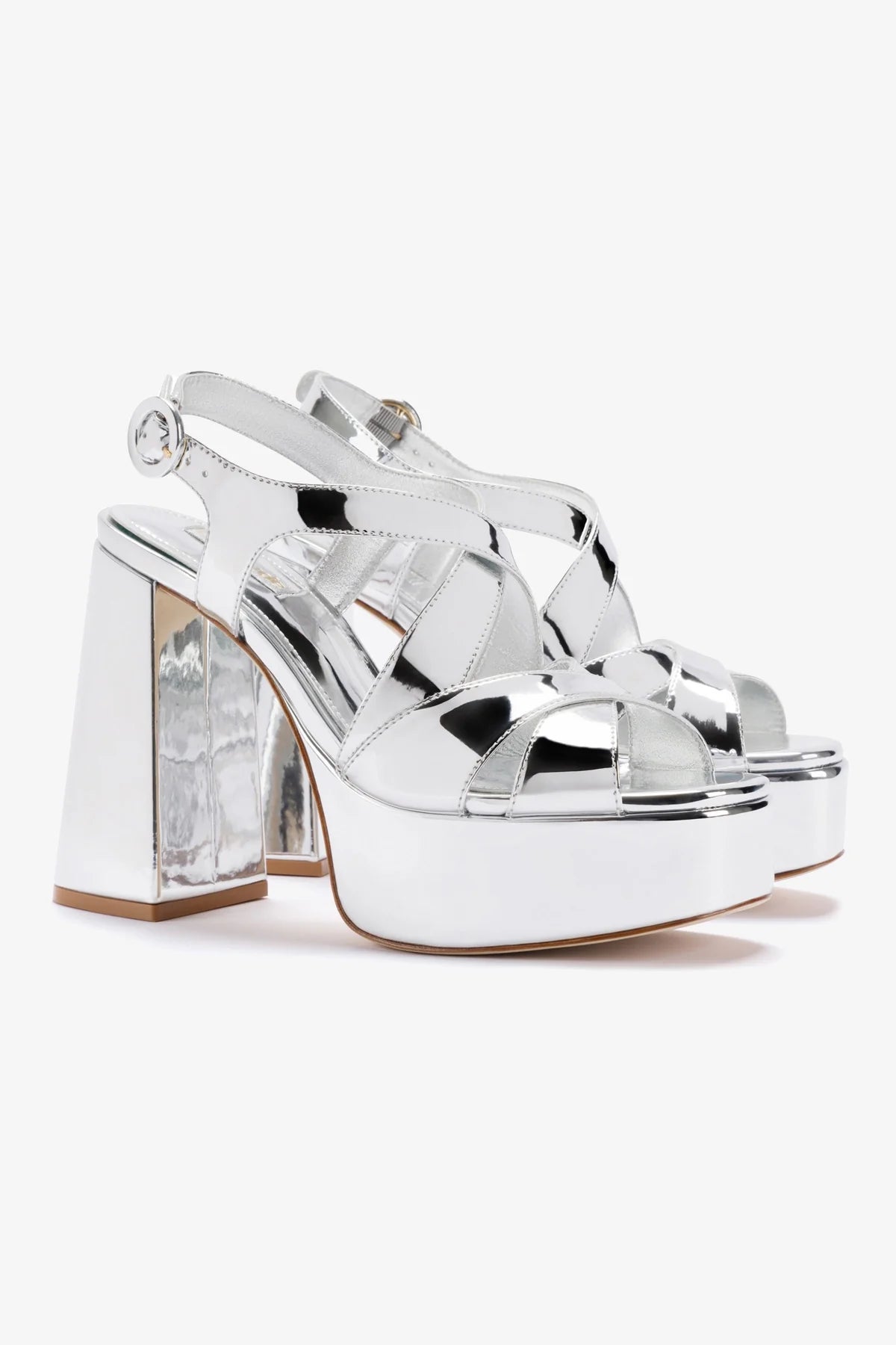 Silver Mirror Bee Sandals for Women - Stylish & Comfortable Summer Beach Sandals for Outdoor, Party, and Vacation Wear