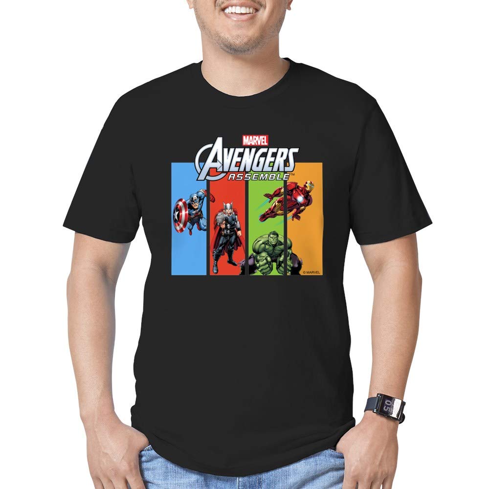 Avengers Men's Fitted T-Shirt - Superhero Graphic Tee for Marvel Fans | Casual Wear, Cosplay & Comic-Con Outfits