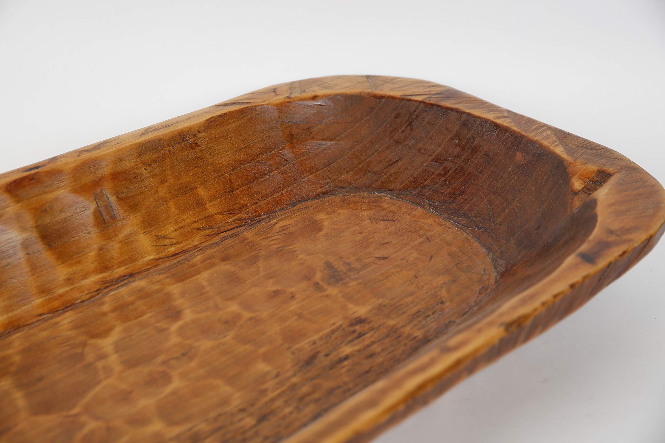 Food Safe Elegant Rustic Wooden Dough Bowl - Handcrafted Batea for Baking, Serving & Home Decor | Perfect for Bread Making, Charcuterie Boards & Farmhouse Style Kitchens