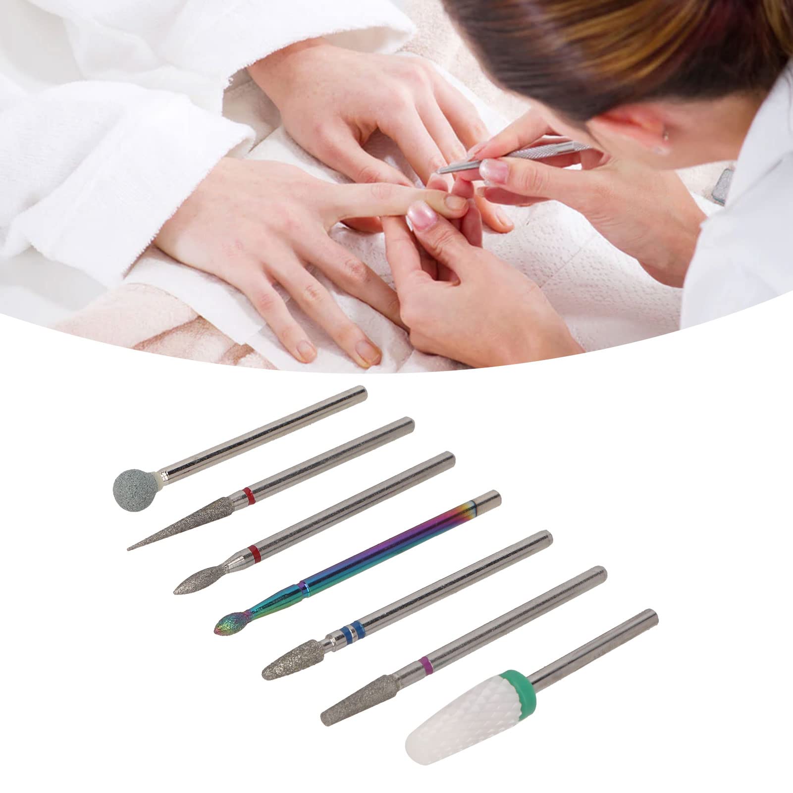 7Pcs Tungsten Steel Nail Drill Bits Set - High Strength Fast Removal for Acrylic & Gel Nails - Professional Manicure Pedicure Accessories - Perfect for Home Salon & Nail Art Enthusiasts