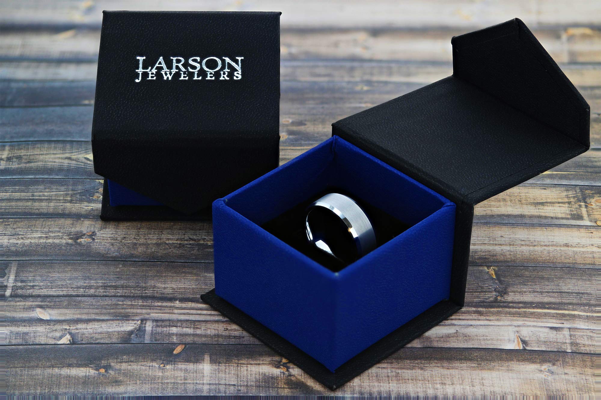 **Aston Men's Tungsten Wedding Ring - 8mm Comfort Fit Matte Black Brushed Band - Size 13.5 - Durable & Scratch-Resistant for Everyday Wear & Special Occasions**