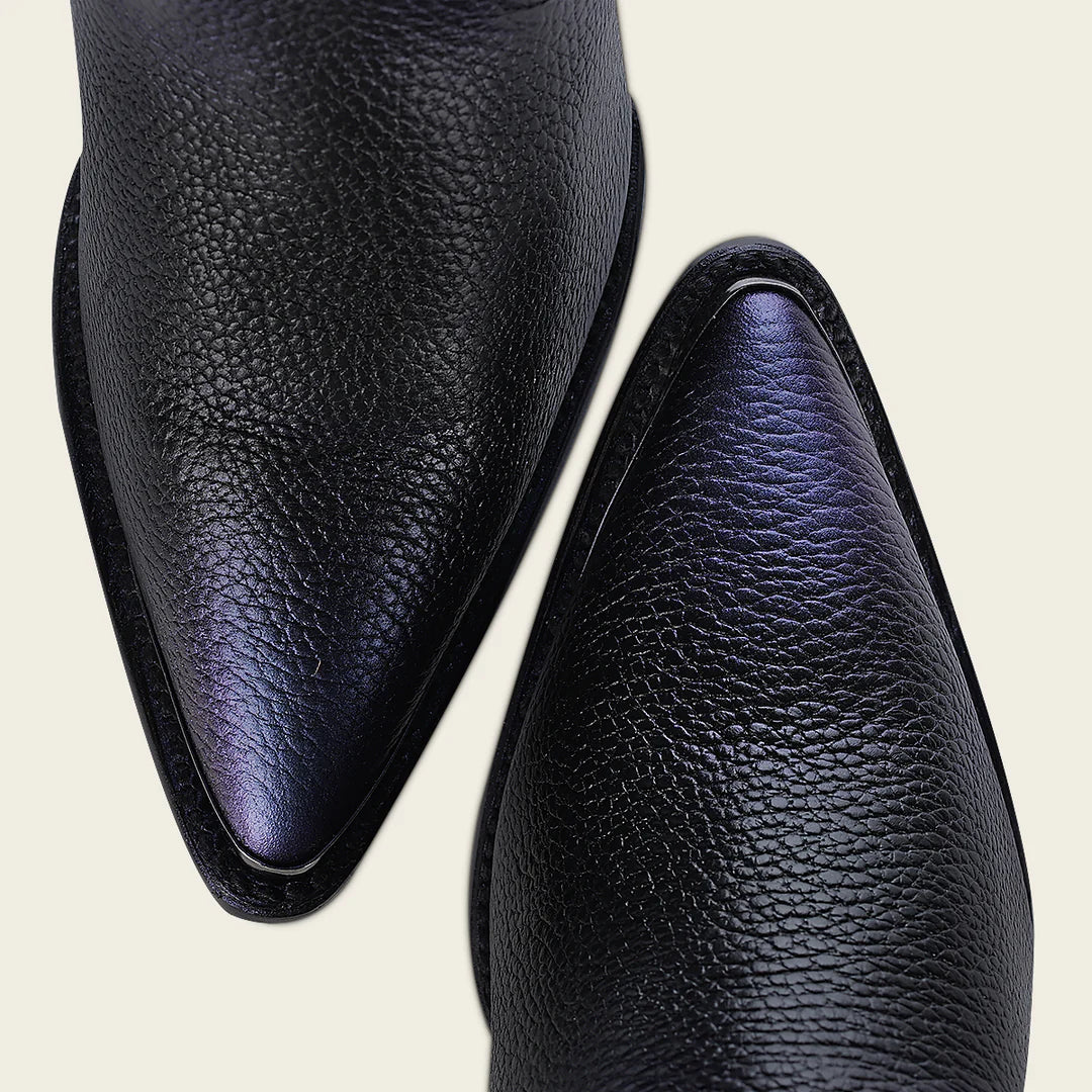 **Women's Cuadra Black Western Cowgirl Ankle Boots - Genuine Cowhide Leather - Perfect for Rodeo, Country Dancing & Casual Wear**