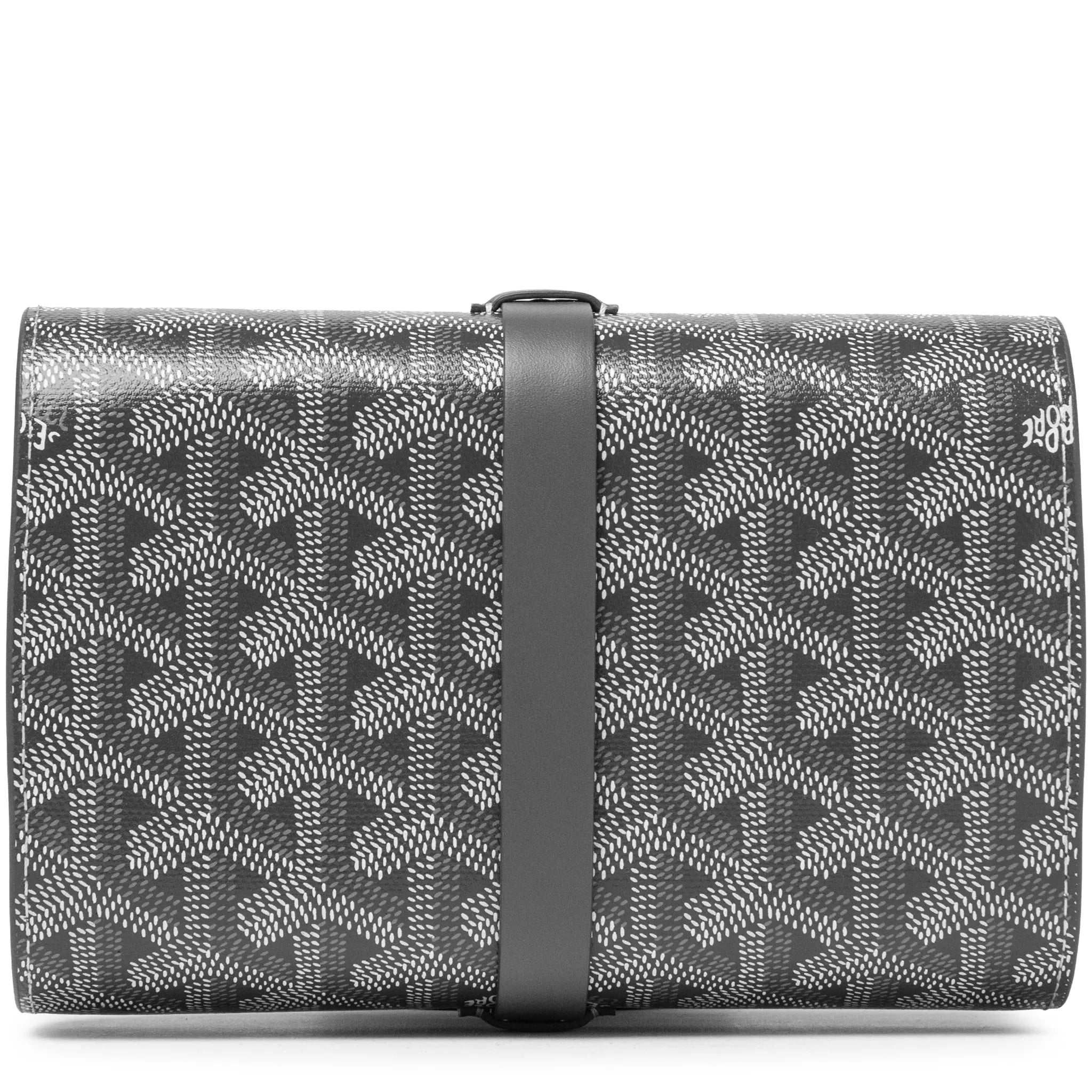 Goyard Double Travel Grey Watch Case - Luxury Leather Watch Storage for Men & Women - Perfect for Travel, Business & Everyday Use