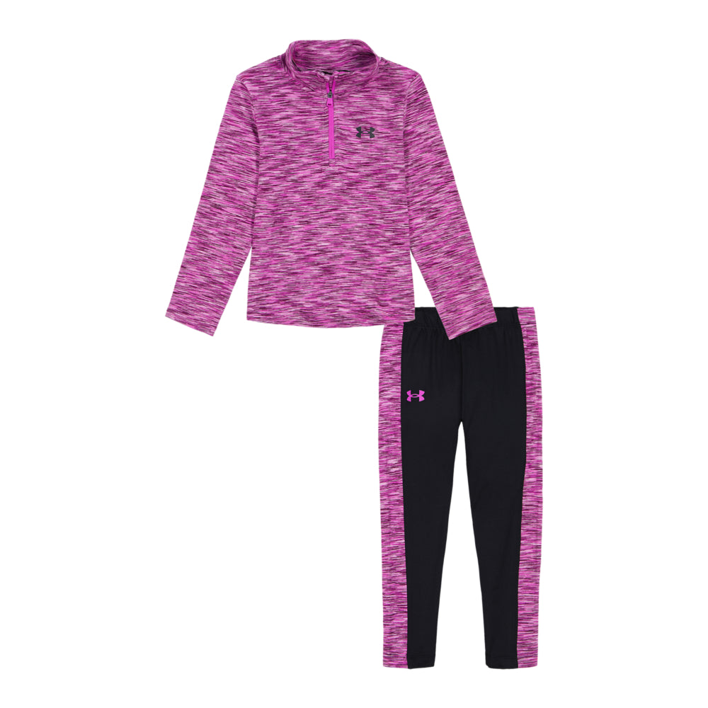 **Under Armour Kids Twisted 1/4 Zip Set for Girls - Athletic Performance Outfit for Running, Soccer & Outdoor Play**