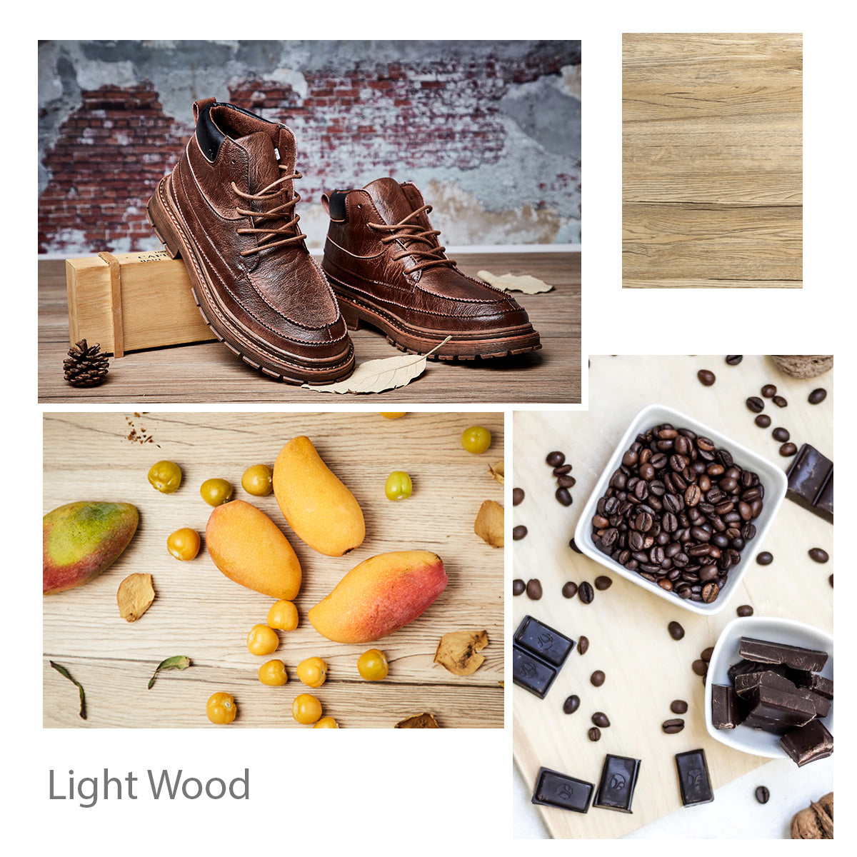 60x60cm Light Brown & White Wooden Effect PVC Boards - Twin Pack for DIY Home Decor, Wall Paneling, and Craft Projects