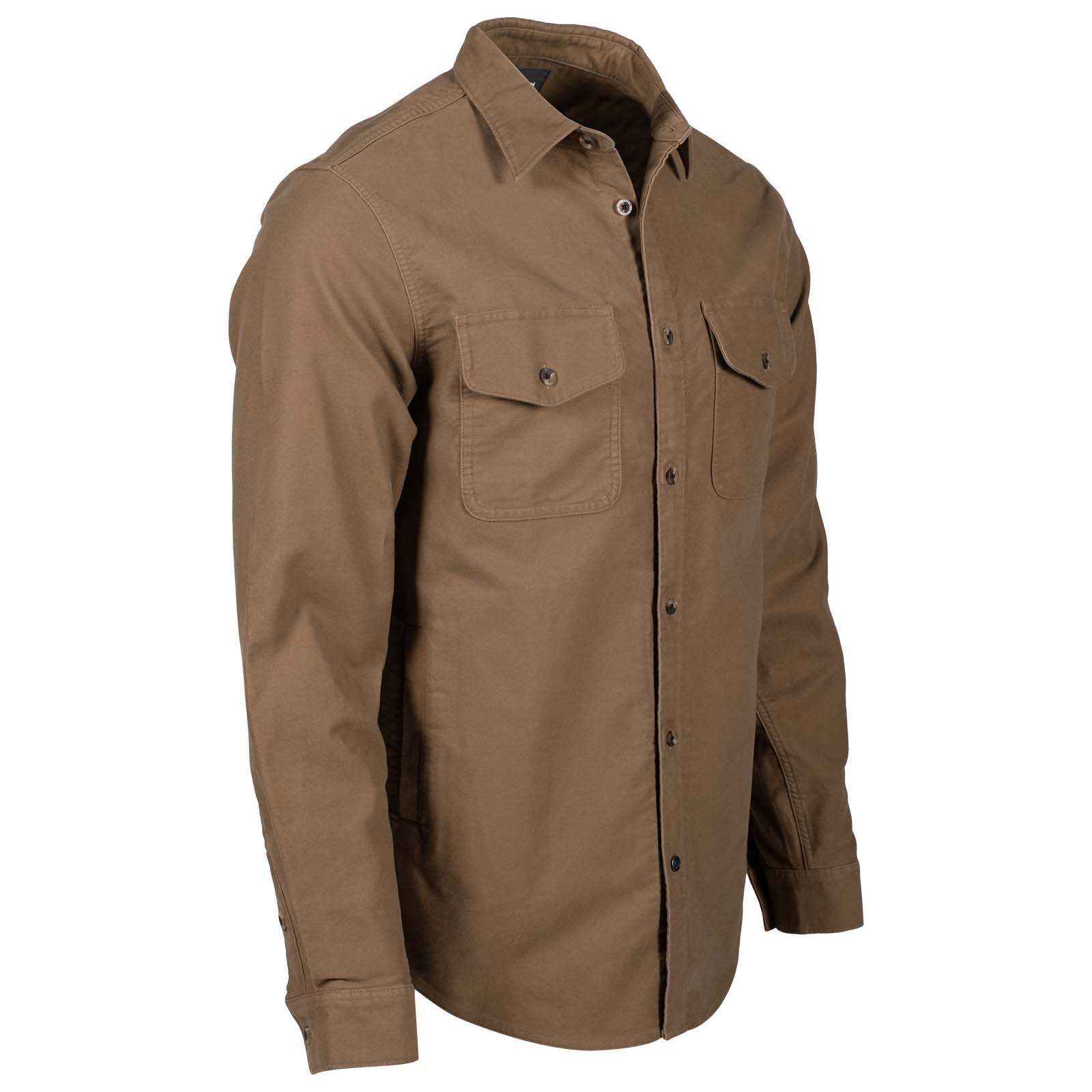 Premium Cotton Moleskin Shirt Jacket for Men - Soft & Durable Workwear - Ideal for Outdoor Activities, Casual Wear & Layering in Cool Weather