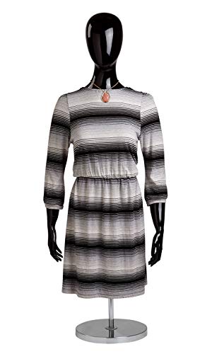 Glossy Black Female Half Body Mannequin with Stand - 54 Inches Height - Perfect for Clothing Boutique, Retail Store Display, and Fashion Photography