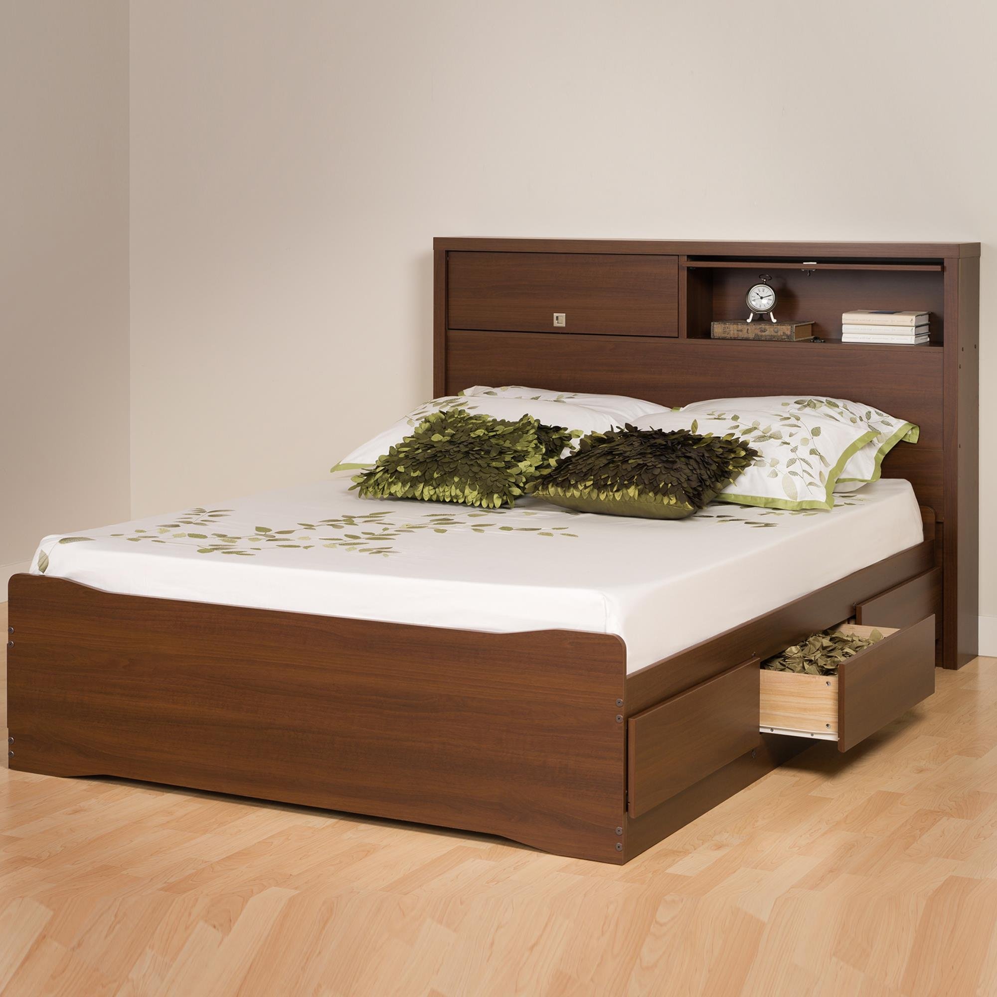 Prepac Mate's Queen 6-Drawer Minimalist Platform Storage Bed Frame - Contemporary Espresso Wood Bedroom Furniture with Underbed Drawers (81.5
