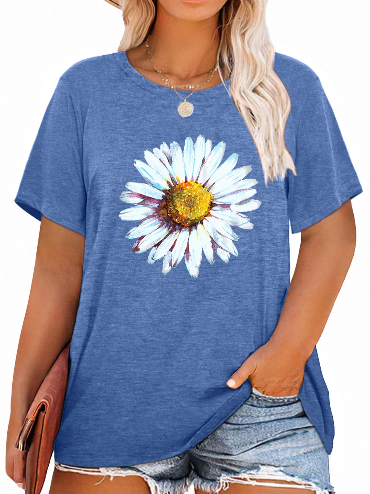 HDLTE Women's Plus Size Short Sleeve Graphic T-Shirt - Casual Comfort Fit Tee for Everyday Wear | Perfect for Summer Outfits, Lounge Wear & Casual Fridays