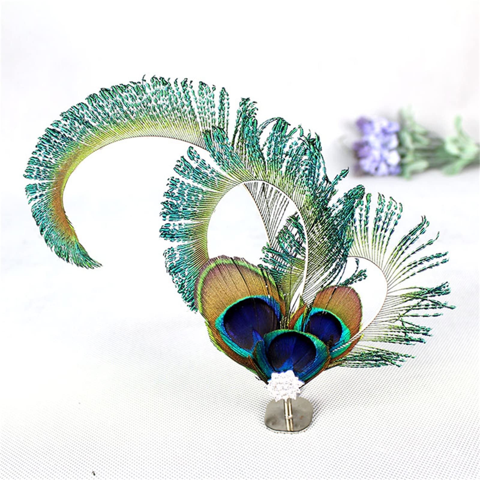 Elegant Women's Feather Fascinator Hat for Tea Party, Cocktail, Wedding & Church Events | Breathable Headband for Workouts & Sweat Control | One Size (Green #13)
