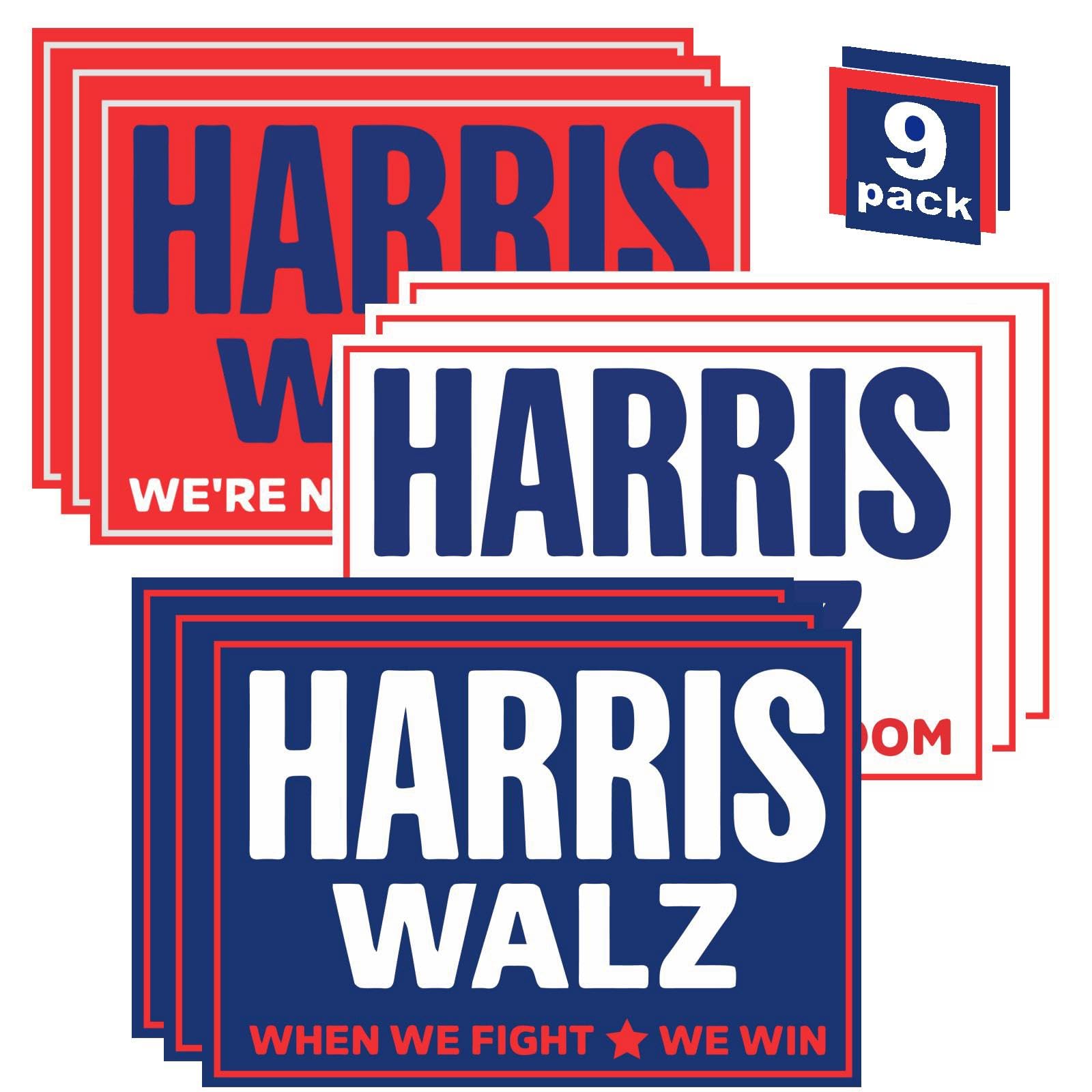 Harris Walz 2024 Political Signs - 9-Pack 18
