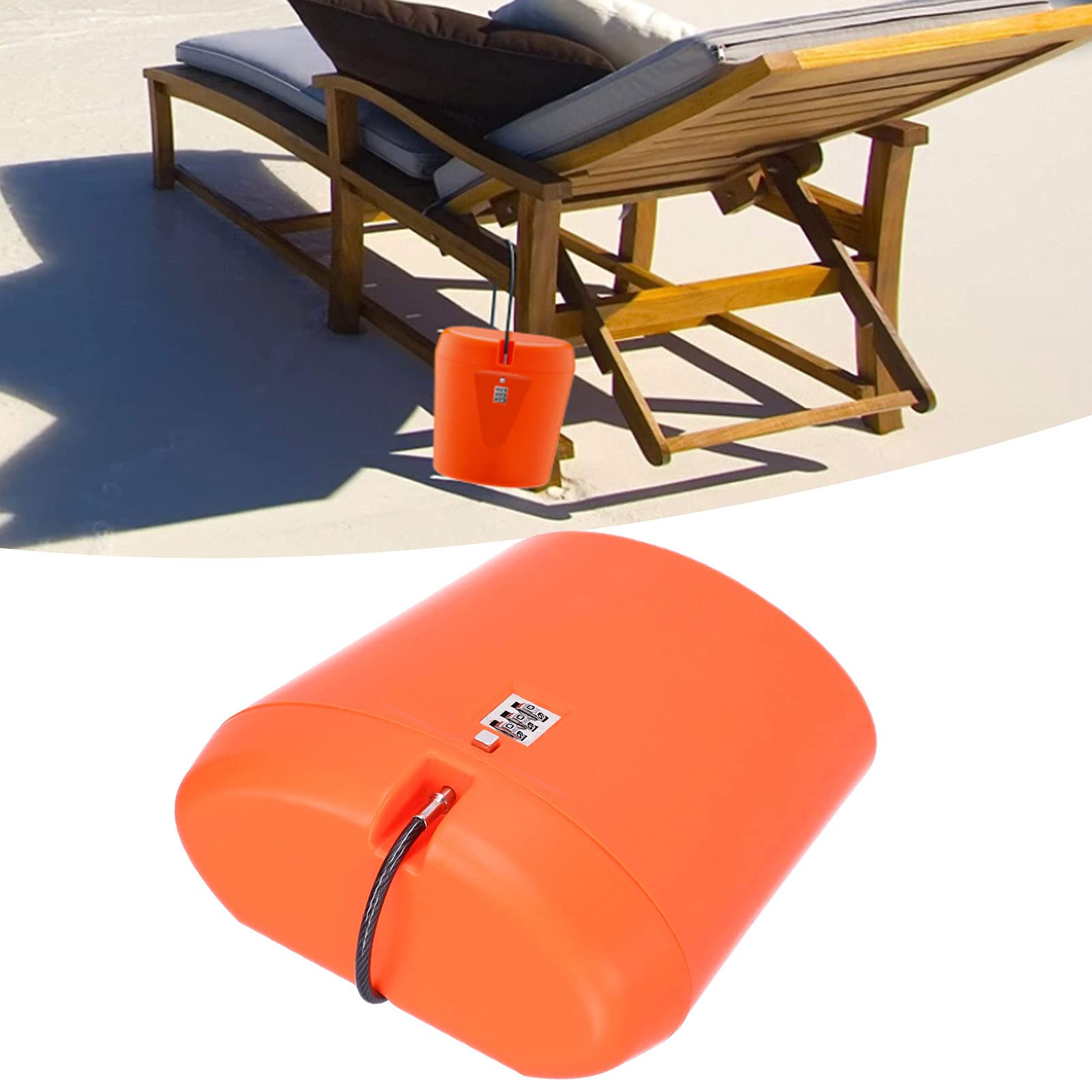 Waterproof Portable Storage Box with Code Lock - Secure Document & Valuables Organizer for Home, Office, Travel & Outdoor Use (Orange) - Hanging Rope Included for Easy Storage