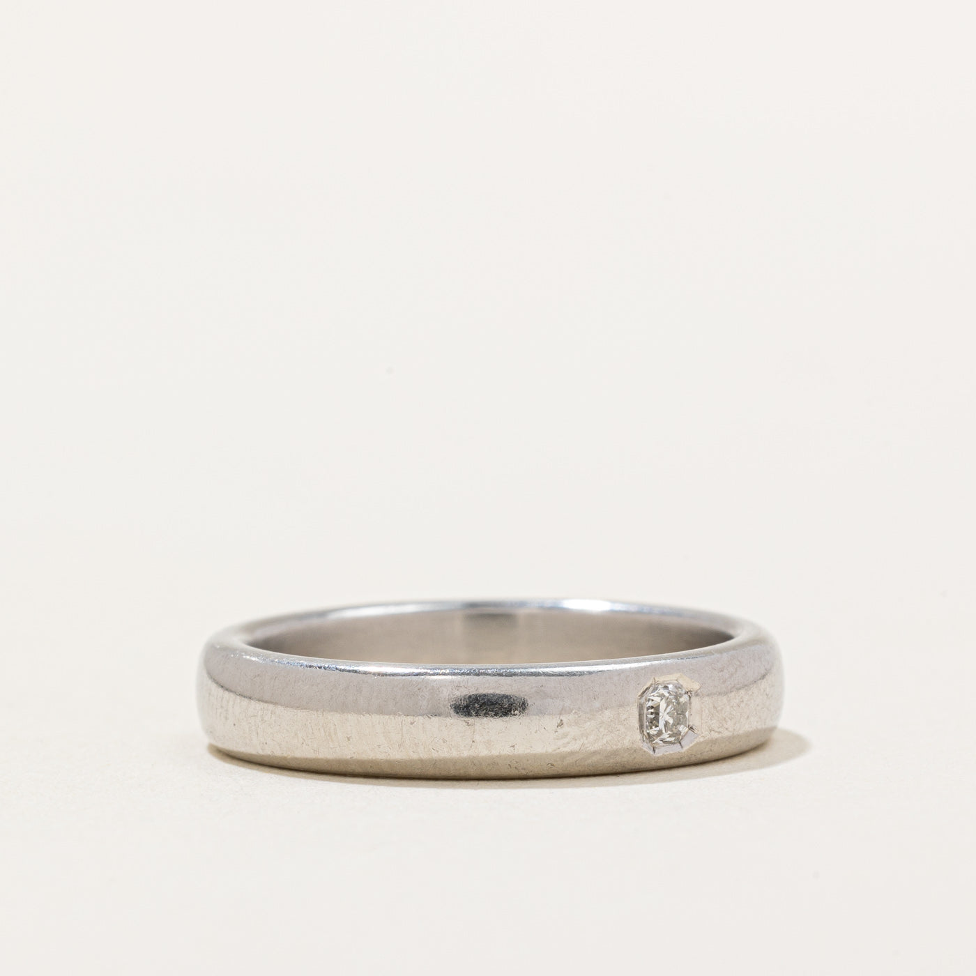 Tiffany & Co 2008 London Wedding Band Ring - 0.10ct Diamond, Size 6.75 - Elegant Platinum Wedding Jewelry for Brides & Anniversaries